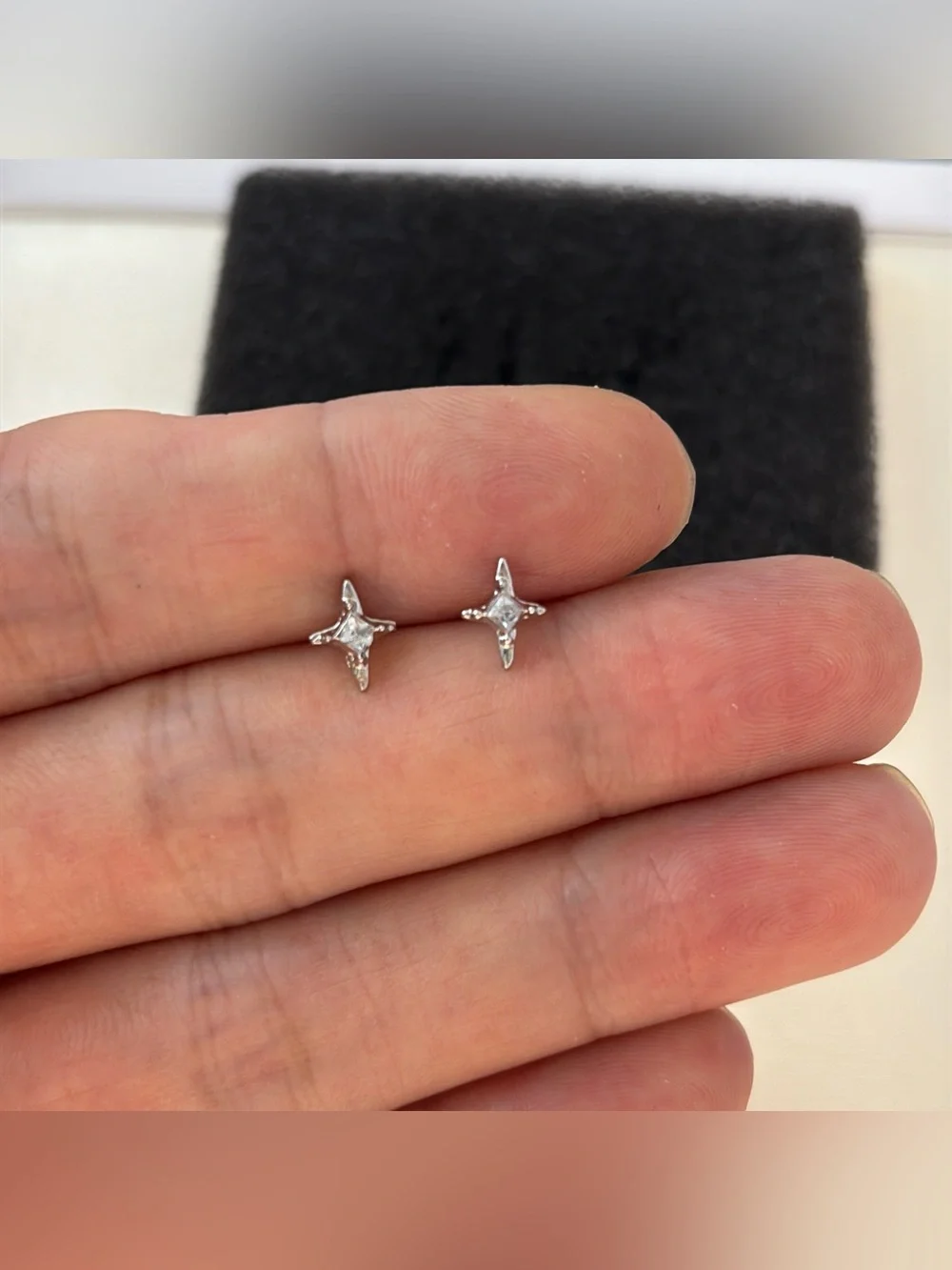 8mm CZ Star Stud Earrings for Men Women Streetwear Hip Hop Punk Unisex Earrings